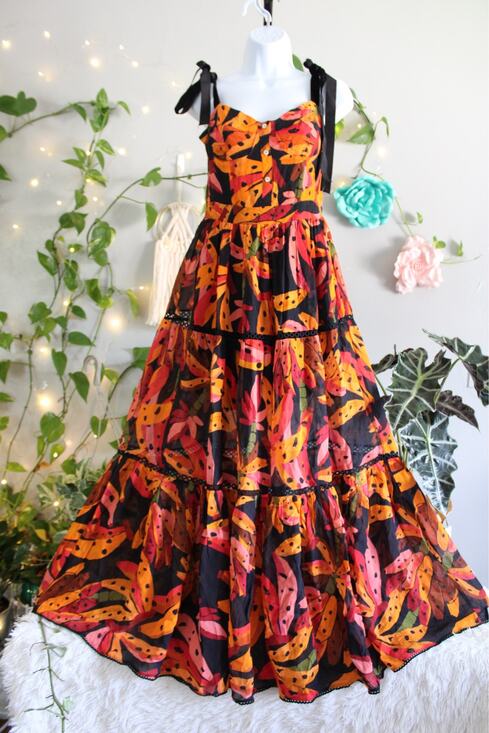 FARM Rio Dresses & Skirts - Farm Rio Banana Print Tiered Maxi Dress Size S MSRP $345 – NWOT